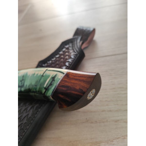 КАЙМАН ніж ручної роботи майстра MV Knify, сталь K390™ в обкладках багатошарового нержавіючого дамаску та міді, 63 HRC. Photo 3